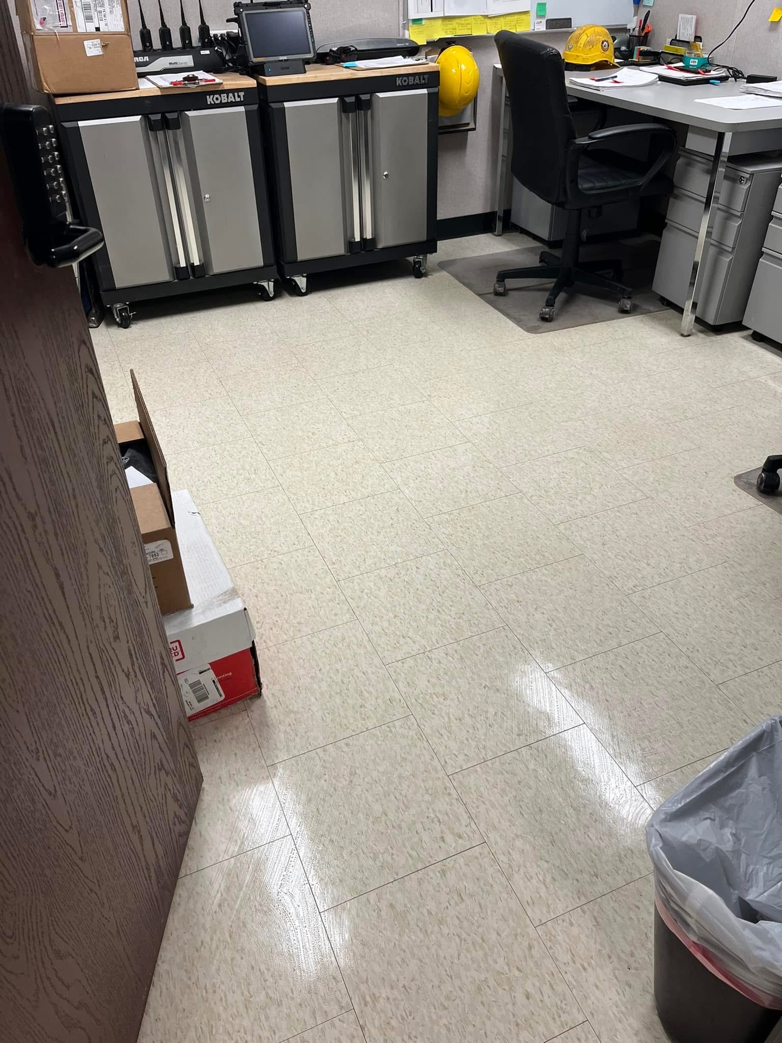 Office floor after cleaning