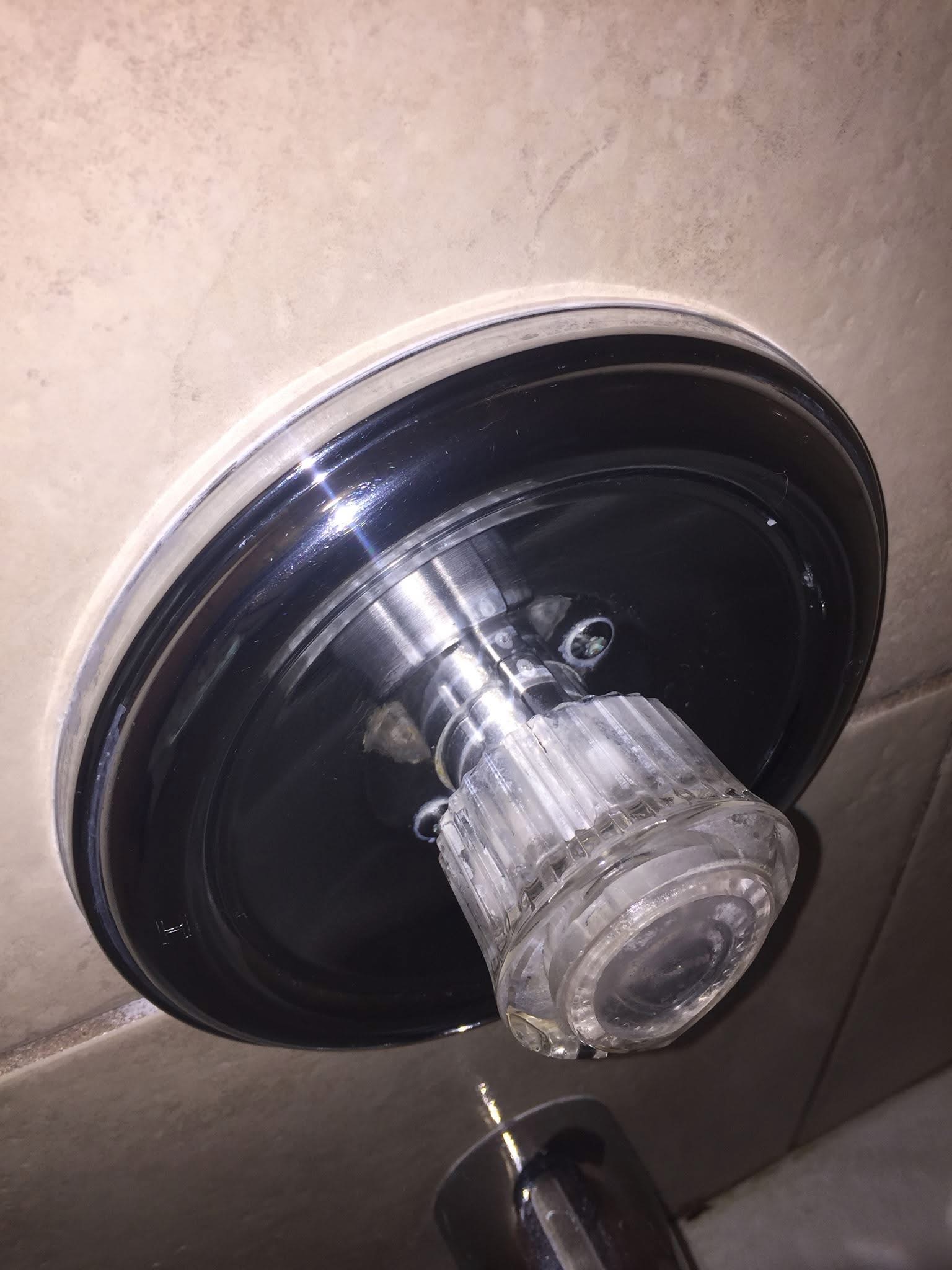 Shower fixture after cleaning