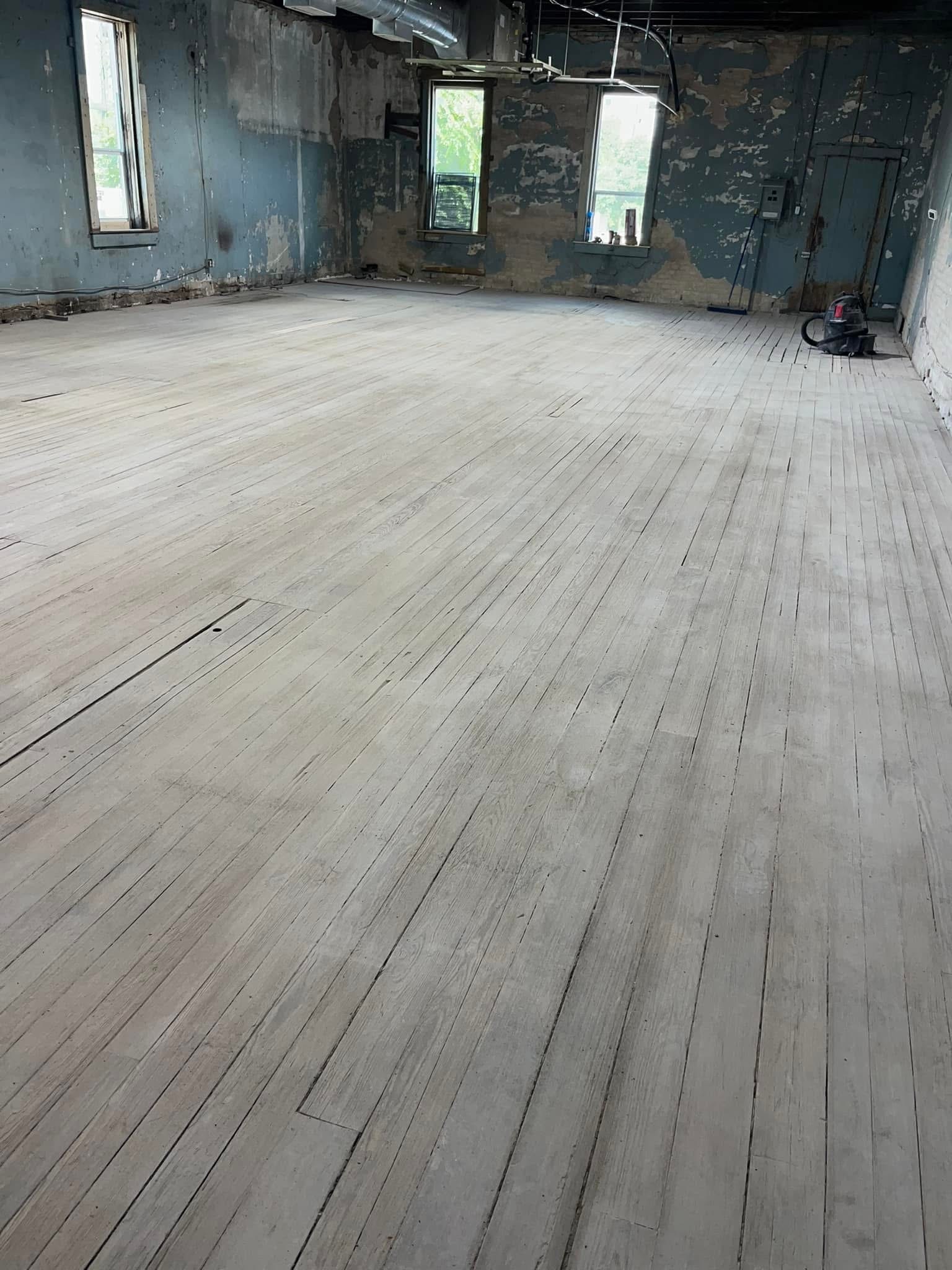 Commercial floor before cleaning